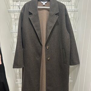 Long Brown Overcoat with buttons